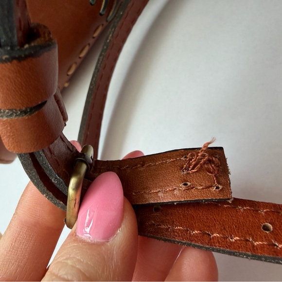 Patricia Nash Cognac Leather Satchel - Convertible to Crossbody - Picture 11 of 16